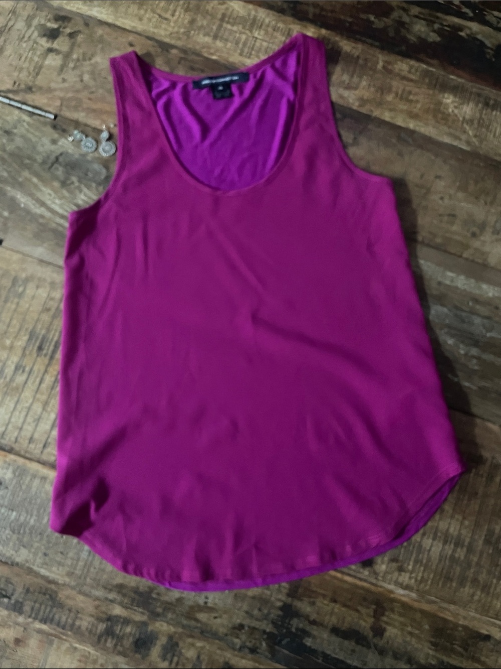 French Connection Magenta Scoop Neck Tank